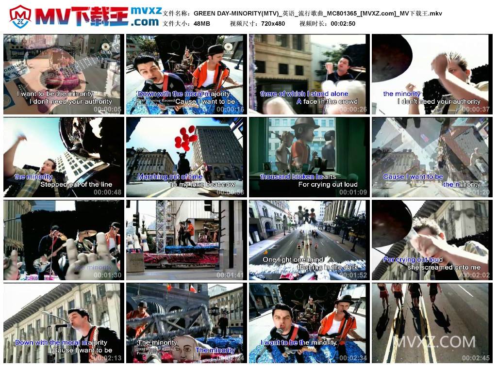 GREEN DAY-MINORITY(MTV)_英语_流行歌曲_MC801365